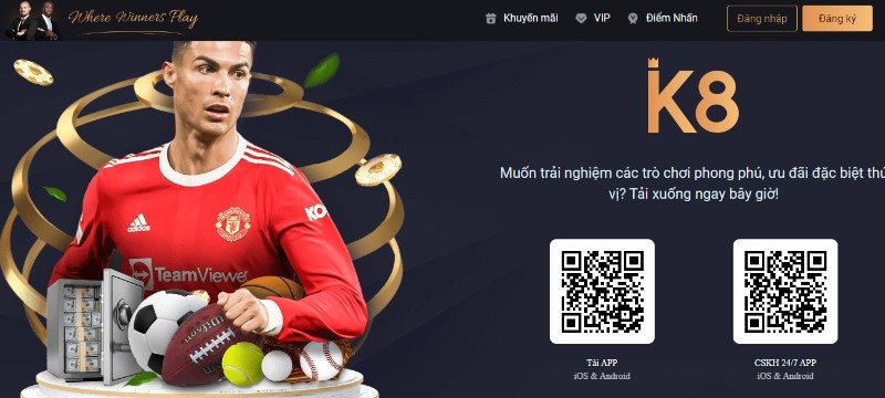 Nhà cái K8 hỗ trợ chơi trên các thiết bị di động và máy tính bảng