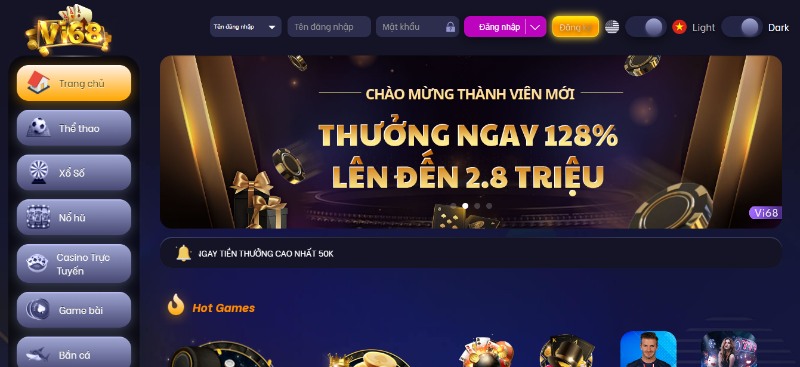 Nhà cái Vi68 được người chơi tin tưởng bậc nhất tại Việt Nam