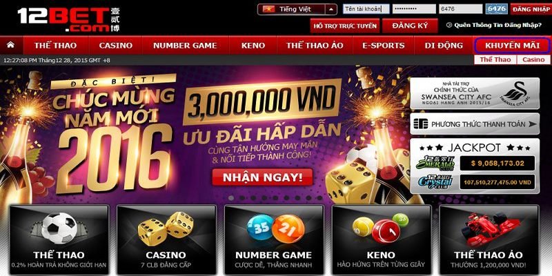 Sân chơi xổ số tại 12Bet luôn đa dạng 
